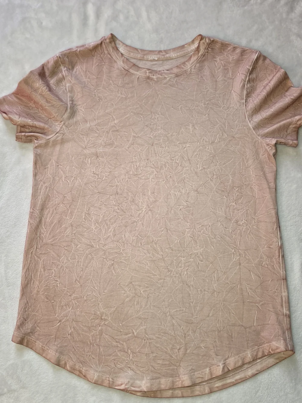Lululemon Love Crewneck Curved Hem Heathered Pink Short Sleeve Tee Shirt